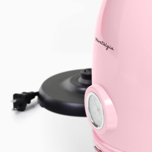 Nostalgia Retro Stainless Steel Electric Tea And Water Kettle, Pink