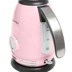 Nostalgia Retro Stainless Steel Electric Tea And Water Kettle, Pink