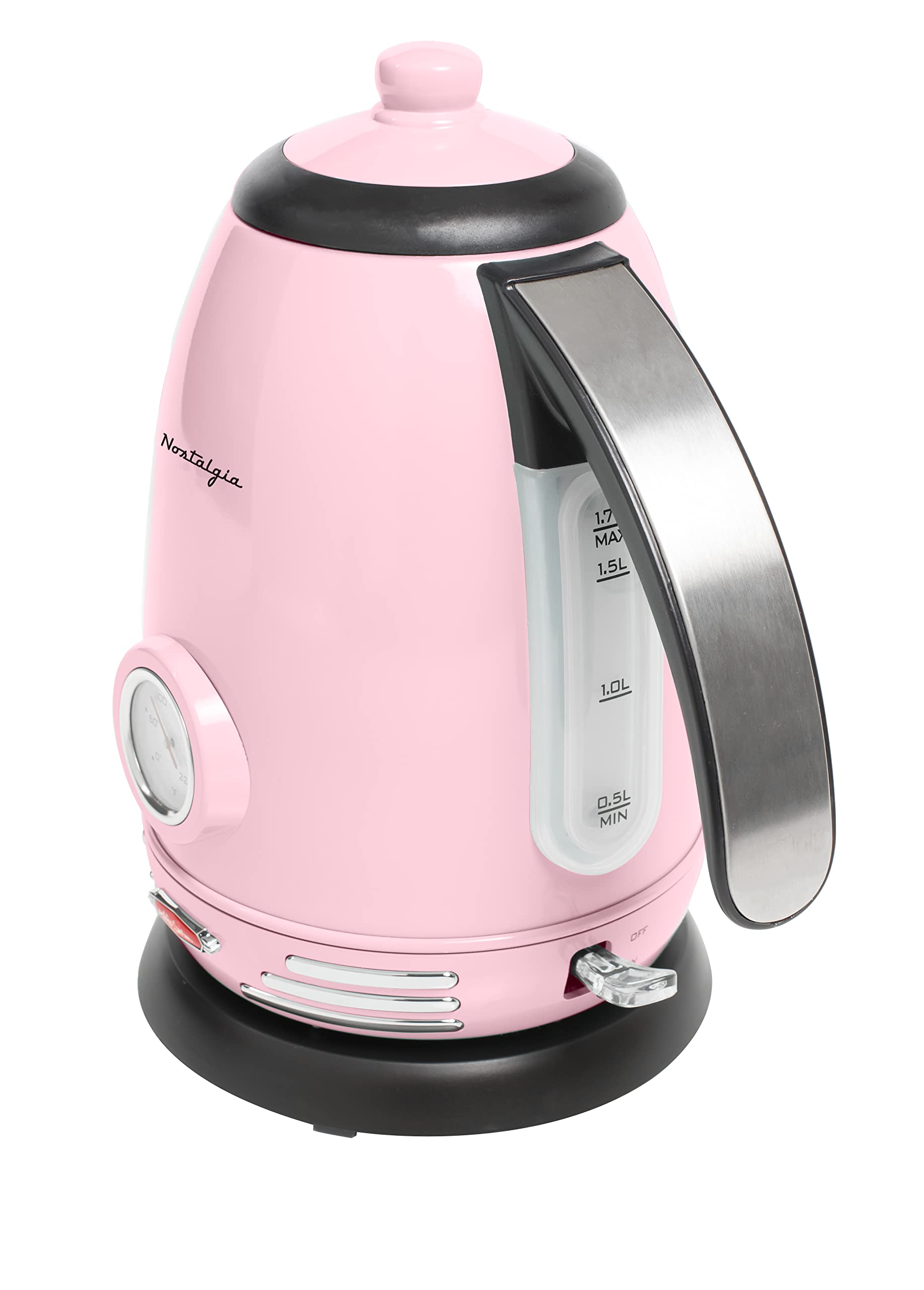 Nostalgia Retro Stainless Steel Electric Tea And Water Kettle, Pink