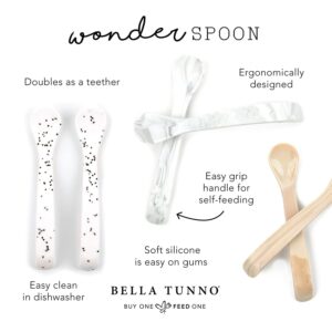 Bella Tunno Wonder Spoons - Soft Baby Spoon Set Safe for Baby Teething & Toddler Spoons, Food-Grade BPA Free Silicone Self Feeding Spoon 2pk, Thank You Please