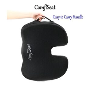 ComfiSeat Seat Cushion, Ergonomic Design with Cooling Gel and Memory Foam for Office/Home, Car and Wheel Chair Seats