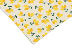 faded summer lemons contact paper | shelf liner | drawer liner | peel and stick paper 535 12in x 72in (6ft)