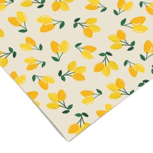 Faded Summer Lemons Contact Paper | Shelf Liner | Drawer Liner | Peel and Stick Paper 535 12in x 72in (6ft)