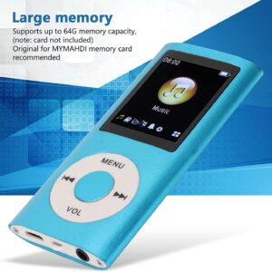 MP3 Player, Portable Lossless Sound Slim MP3 Music Player with Earphone, 1.8 Inch LCD Screen Digital Music Player, （Memory Card Not Included）(Black)