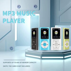 MP3 Player, Portable Lossless Sound Slim MP3 Music Player with Earphone, 1.8 Inch LCD Screen Digital Music Player, （Memory Card Not Included）(Black)