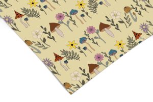 mushroom and floral contact paper | shelf liner | drawer liner | peel stick paper 1495 24in x 96ft (8ft)