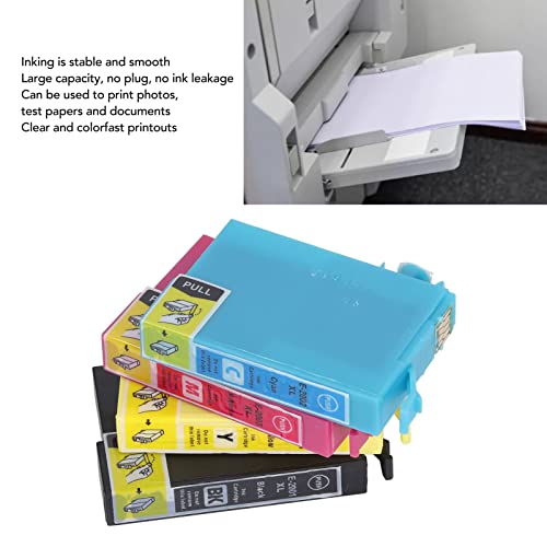 4 Colors BK C M Y Ink Cartridge ABS Housing Printer Ink Cartridge Printing Cartridge Combo Pack for Ink Cartridge Replacement