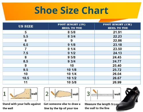 Ankle Strap Dance Heels Womens Character Shoes Ballroom Latin Dress Pumps, 8 M US Black