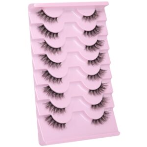 Half Lashes Natural Looking Cat Eye Lashes Accent Eyelashes Multi-layers Wispy Fluffy 3D Curly False Lashes Pack by Mavphnee