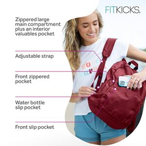 FITKICKS Hideaway Packable Zippered Backpack, Hiking, Camping, Outdoor and Sport Travel Backpack, Day Pack for Women and Men, Burgundy