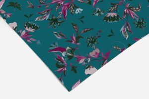 teal purple floral contact paper | shelf liner | drawer liner | peel and stick paper 330 12in x 96in (8ft)