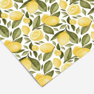 Lemon Floral Kitchen Contact Paper | Shelf Liner | Drawer Liner | Peel and Stick Paper 404 12in x 48in (4ft)