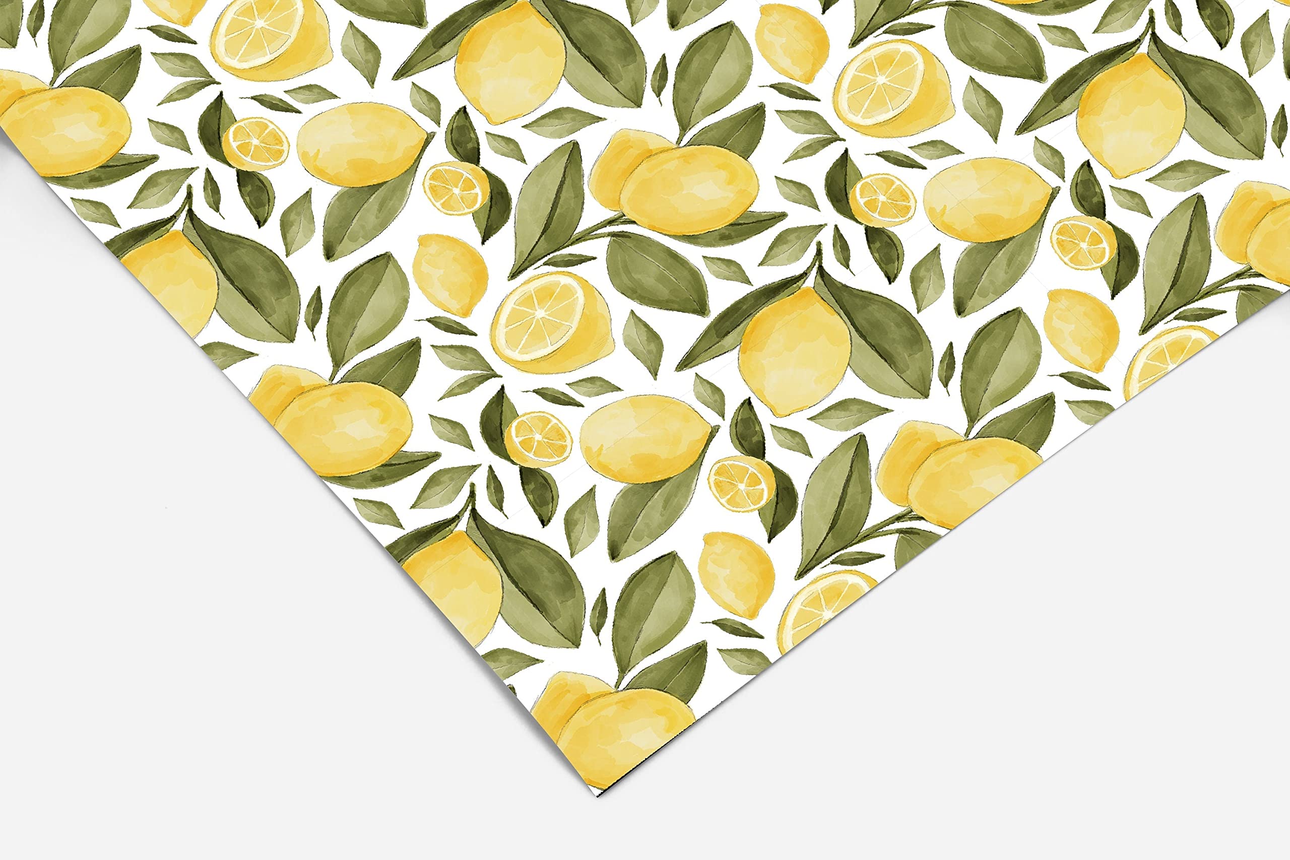 Lemon Floral Kitchen Contact Paper | Shelf Liner | Drawer Liner | Peel and Stick Paper 404 12in x 48in (4ft)