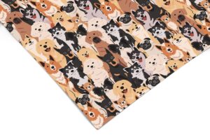 happy dogs pattern contact paper | shelf liner drawer liner peel and stick paper 1115 18in x 96in (8ft)