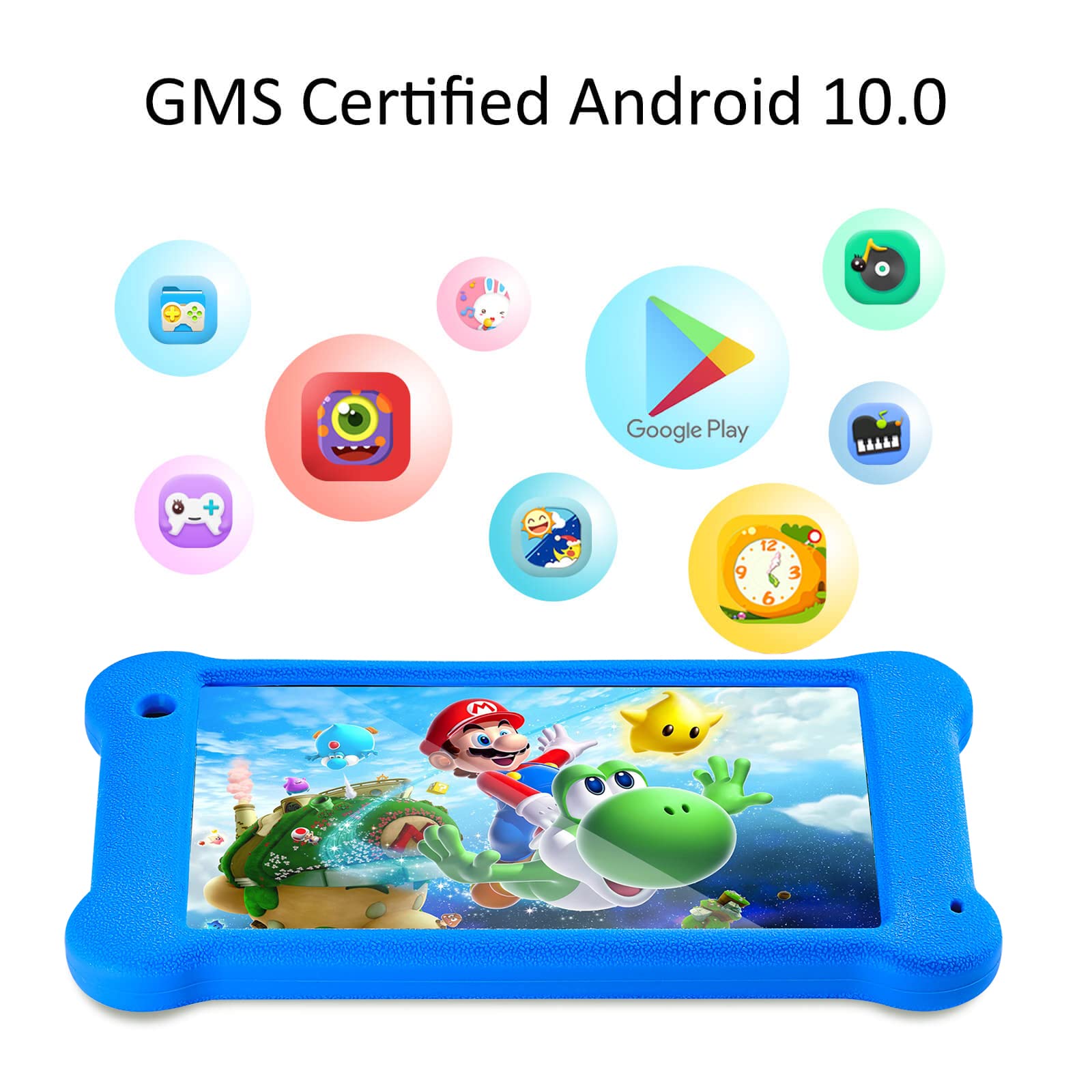 Kids Tablet, 7 inch Eye Protection IPS Screen, 2GB RAM 32GB ROM Toddler Tab, WiFi, Dual Camera,Games, Parental Control Android 11 Tablet for Kids with Kids-Proof Case…