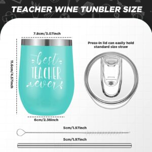 Didaey 12 Pcs Teacher Appreciation Gifts Bulk 12 oz Teacher Appreciation Cups for Women with 6 Best Teacher Ever Cup and 6 Keychains Thank You Teacher Birthday Retirement Gifts(Multicolor)