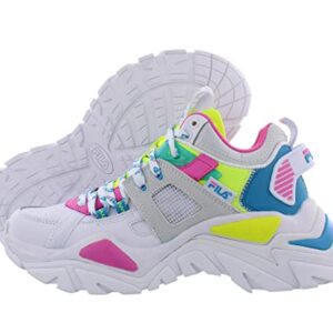 Fila Cage Mid Mixed Media Womens Shoes Size 8, Color: White/Multi