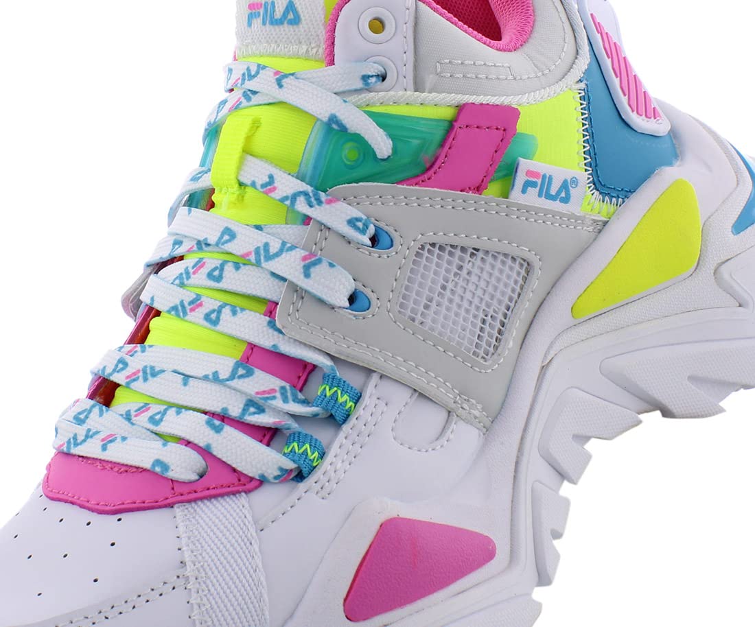 Fila Cage Mid Mixed Media Womens Shoes Size 8, Color: White/Multi