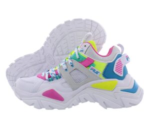 fila cage mid mixed media womens shoes size 10, color: white/multi