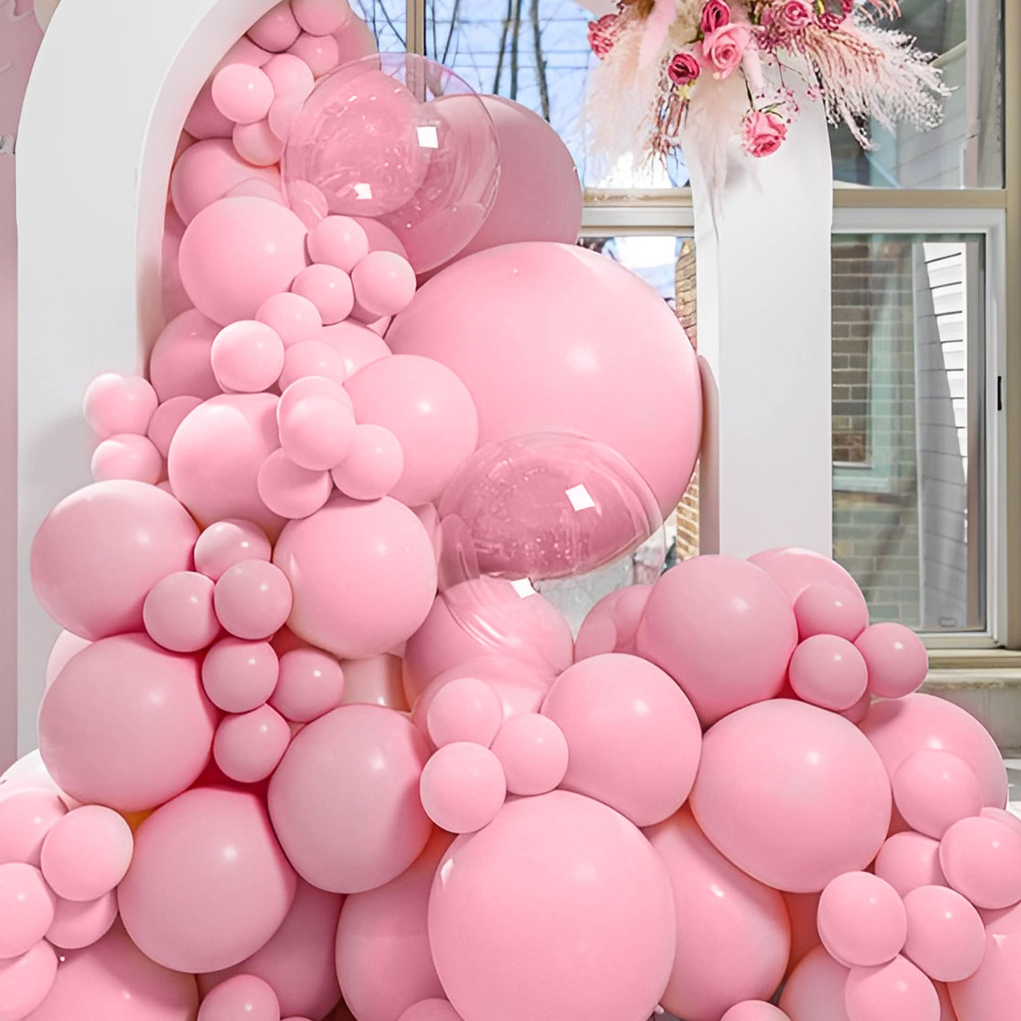 JOYYPOP Light Pink Balloons 100 Pcs Pink Party Latex Balloons 12 Inch Pink Latex Balloons for Baby Shower Birthday Gender Reveal Easter Party Decorations