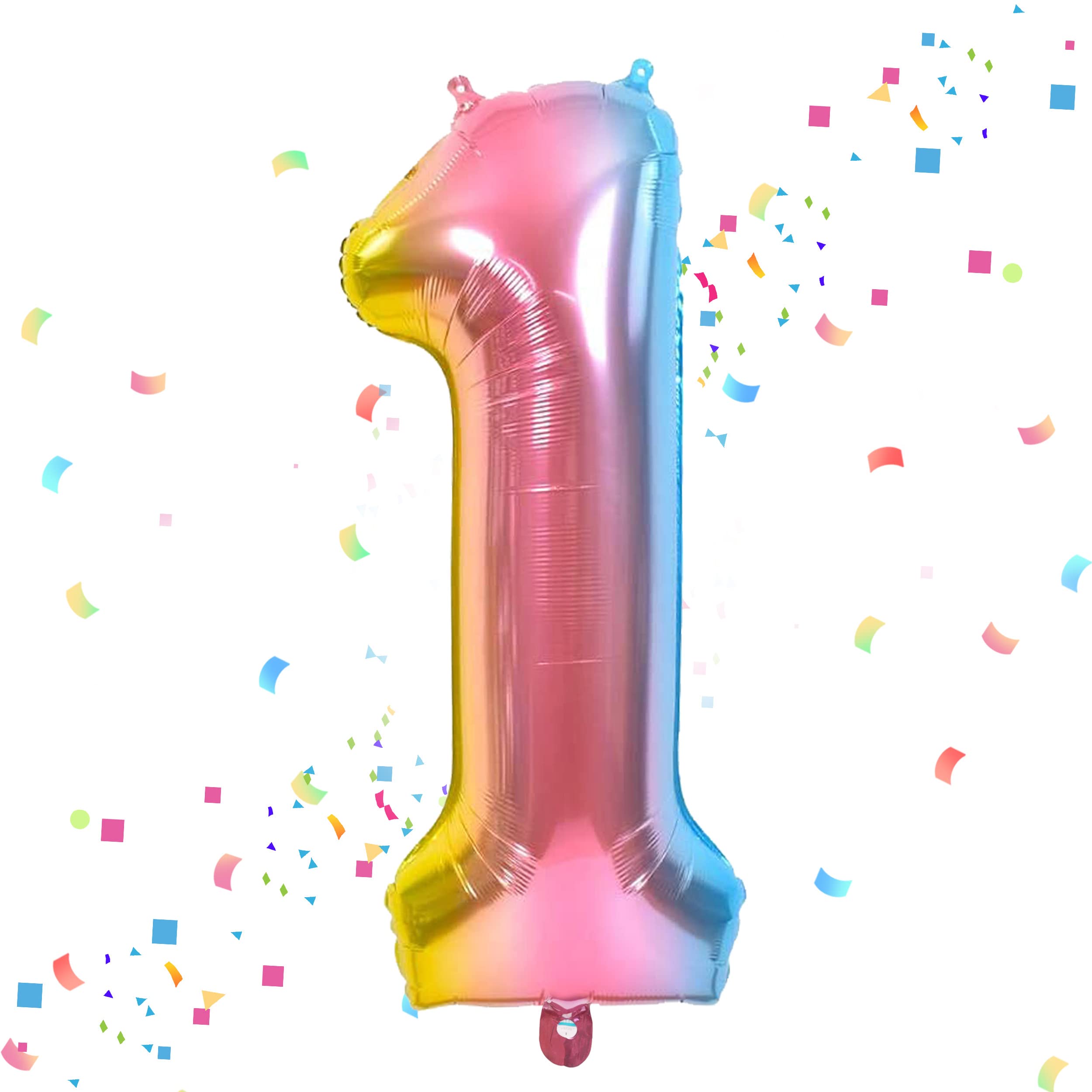 JOYYPOP 40 Inch Rainbow Number Balloon Foil Large Number 1 Balloon for Birthday Anniversary Baby Shower Unicorn Parties