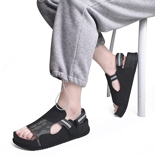 KUAILU Womens Comfortable Walking Platform Plantar Fasciitis Arch Support Ladies Athletic Orthotic Cushion Adjustable Back Strap Hiking Sandles Summer Open Toe Sport Outdoor Water River Black Size 8.5