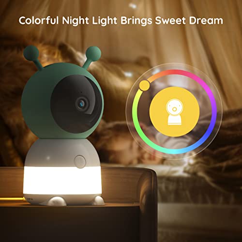 BOIFUN 5" Baby Monitor, 2K WiFi Baby Camera Via Screen and App Control, Temper& Humidity Sensor, Night Vision, 2-Way Talk, Cry& Motion Detection, Free Smart Phone App, Works with iOS, Android(Baby6T)