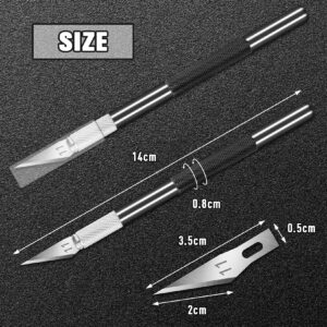 DIYSELF 2 Pack Exacto Knife for Crafting, Art, Hobby Knife for Fondant, Craft Knife Exacto, Precision Knife for Crafts, Leather, Art Knife Set, Exacting Knife Set with Extra 20 Blades #11(Black)