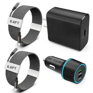 s23 s24 ultra charger type c, scruak 45w pps super fast usb-c wall/car charger for samsung galaxy s24 ultra/s24+/s24/s23 ultra/s23+/s23/s22/s20/note 20/note 10+(with 2x 6.6ft 5a type c cable)