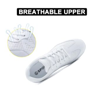 FLIOZY Womens Cheer Dance Shoes Girls White Breathable Lightweight Cheerleading Competition Shoes Athletic Sport Training Sneakers 37