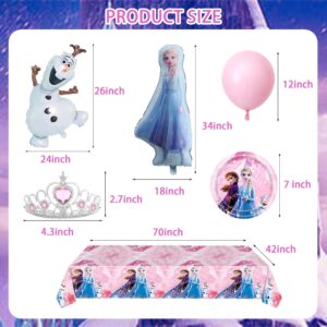 Kikuke Birthday Decorations, 265 Pcs Birthday Party Supplies Set for Girl includes Happy Birthday Banner, Balloons, Tableware, Tablecloth, Cupcake Topper