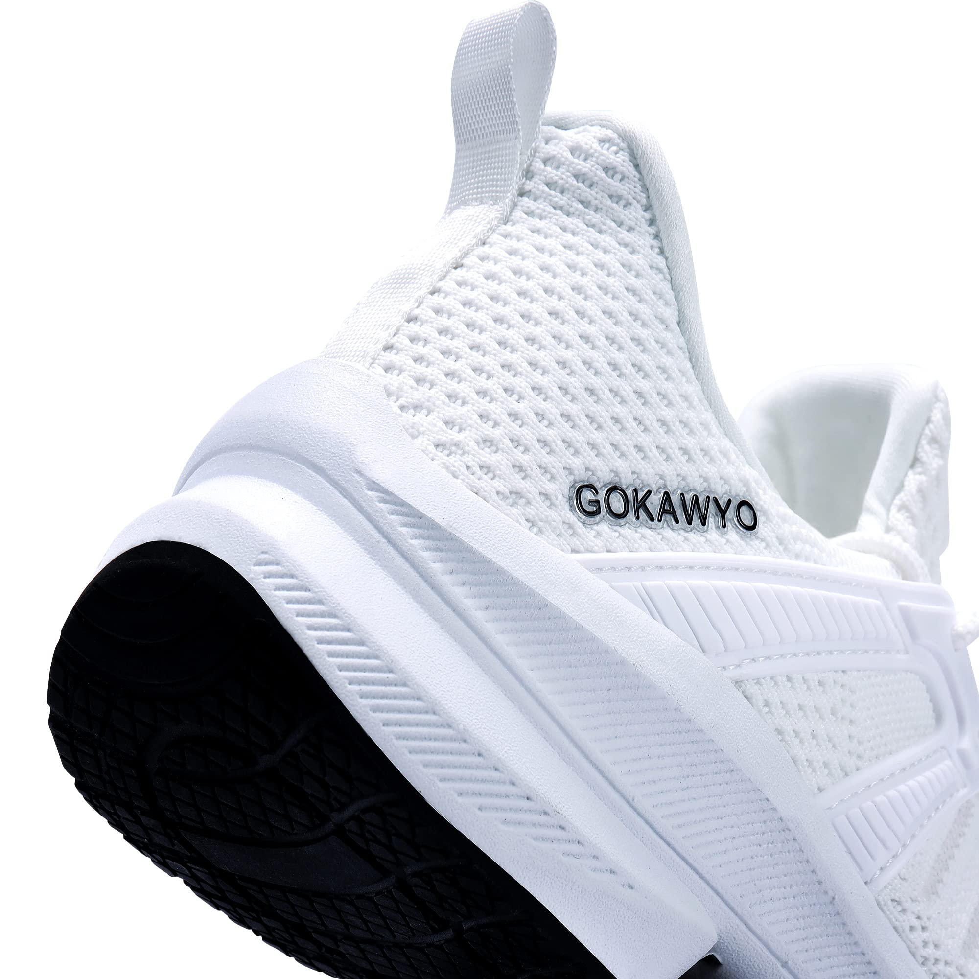 Gokawyo Womens Running Shoes Walking Slip on Breathable Sneaker for Women, White, US 8.5