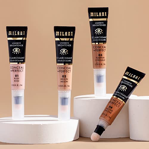 Milani Conceal + Perfect Undereye Brightener for Treating Dark Circles, Face Lift Collection - Rose