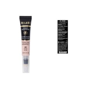 Milani Conceal + Perfect Undereye Brightener for Treating Dark Circles, Face Lift Collection - Rose