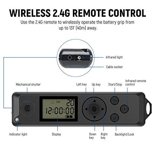 NEEWER Vertical 2.4G Battery Grip Replacement for BG-R10 with 2.4G Remote Control, Compatible with Canon EOS R5 R5C R6 R6 Mark II Mirrorless Cameras Using LP-E6/LP-E6N/LP-E6NH Batteries (BG-R10RC-L)