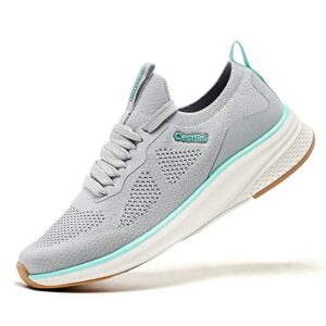 cestfini grey slip on tennis shoes lightweight womens walking shoes comfort casual sneakers for gym workout nurse running grey 7