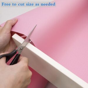 Shelf Liner, Drawer Liners for Kitchen,Non Adhesive Water Resistant, Strong Grip,Easy Clean and Trim, Smooth Surface Liners for Kitchen Cabinets, Shelves, Pantry (Pink, 11.8 inches x 59 inches)