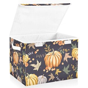 autumn orange pumpkins thanksgiving day storage bins with lids collapsible storage box basket with lid closet organizer containers file boxes with lids for office cars balcony outside home