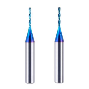 bititz 2pcs carbide spiral 1/16 inch cutting diameter with coating cnc router bit for woodwork detail carving