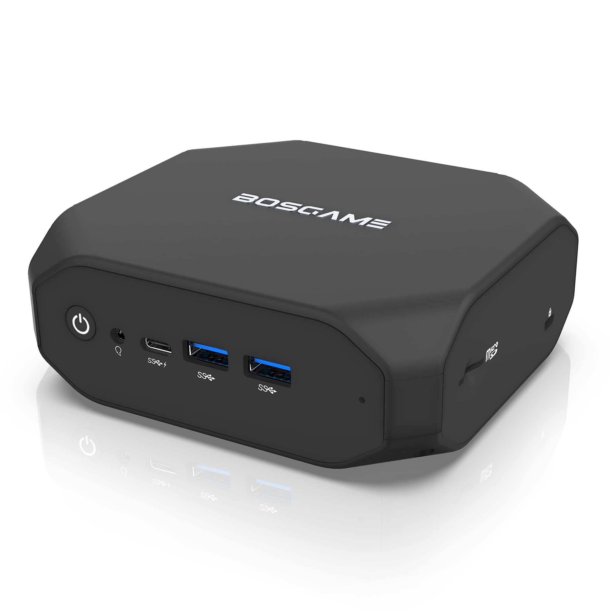 BOSGAME Mini PC AMD Ryzen 3 3200U(up to 3.5Ghz), Mini Computers W11 Pro 8GB DDR4 RAM 256GB NVMe SSD, Mini Desktop PC 4K@60Hz Dual HDMI/Type-C/WiFi 5 /BT 4.2