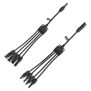 cenyb solar y-branch connectors 30a,dc 1000v 1 to 2 parallel adapter wire plug for solar panel (1pair m/ff&f/mm)