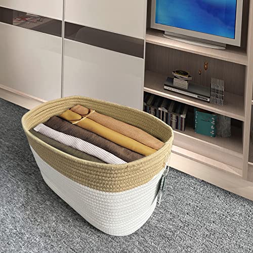 Liseternal Cotton Rope Woven Basket - Versatile Storage Solution for Home Organization - 20L Capacity