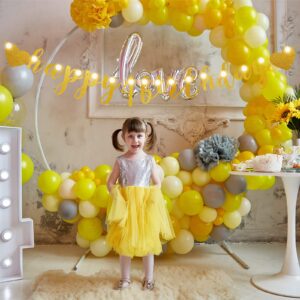 TaoBary 167 Pcs DIY Banner Kit Glitter Customizable Birthday Banner Glitter Make Your Own Banner Kit 162 Letters Symbols and Numbers 2 String Lights 3 Rope for Birthday Wedding(Gold)