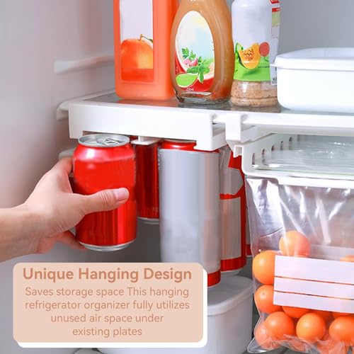 Fridge Soda Can Organizer, Soda Can Organizer for Refrigerator Pull out Fridge Drink Can Holder Drawer Organizer Hanging Can Drink Holder