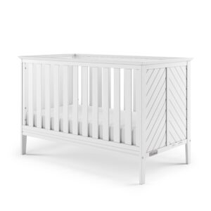 child craft atwood 3-in-1 convertible crib, baby crib converts to day bed, toddler bed, 3 adjustable mattress positions, non-toxic, baby safe finish (matte white)