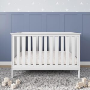 Child Craft Atwood 3-in-1 Convertible Crib, Baby Crib Converts to Day Bed, Toddler Bed, 3 Adjustable Mattress Positions, Non-Toxic, Baby Safe Finish (Matte White)