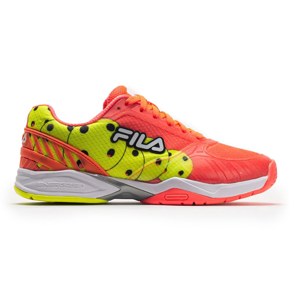 Fila Womens Volley Zone, Color: Fycr/Wht/Sfty, Size: 7.5 (5PM00598-664-7.5)