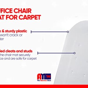 AM The America Store Chair Mat for Carpet - Computer Desk Mat for Carpeted Floors - Easy Glide Rolling Plastic Mat for Office Chair on Carpet for Work, Home, Gaming with Extended Lip (36” x 48”)