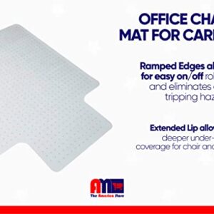 AM The America Store Chair Mat for Carpet - Computer Desk Mat for Carpeted Floors - Easy Glide Rolling Plastic Mat for Office Chair on Carpet for Work, Home, Gaming with Extended Lip (36” x 48”)