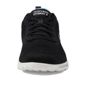 Skechers Women's GO Walk Travel-Fun Journey Sneaker, Black/Aqua, 8